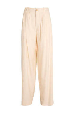 Rufos Pleated Cotton Wide-Leg Pants