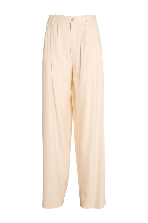 Rufos Pleated Cotton Wide-Leg Pants