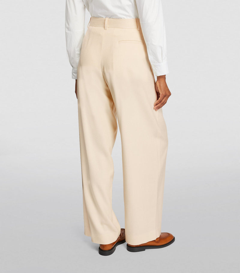 Rufos Pleated Cotton Wide-Leg Pants