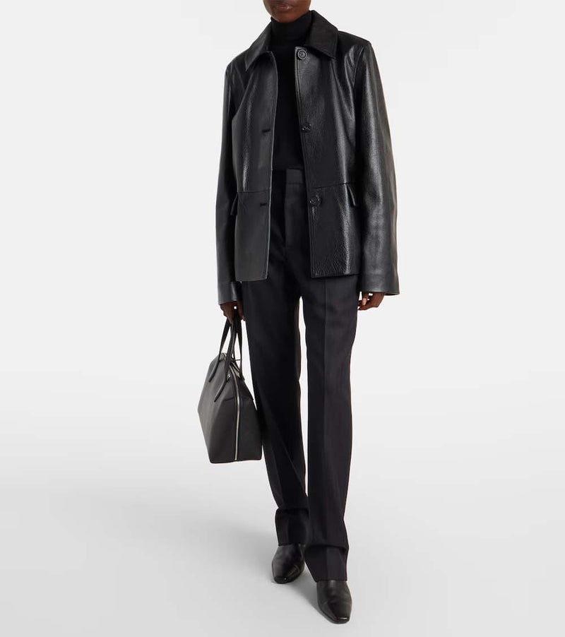 Garderob Grained Leather Jacket