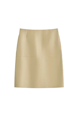 Panelled Leather Skirt