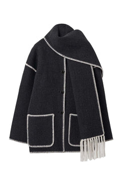 Embroidered Scarf Jacket