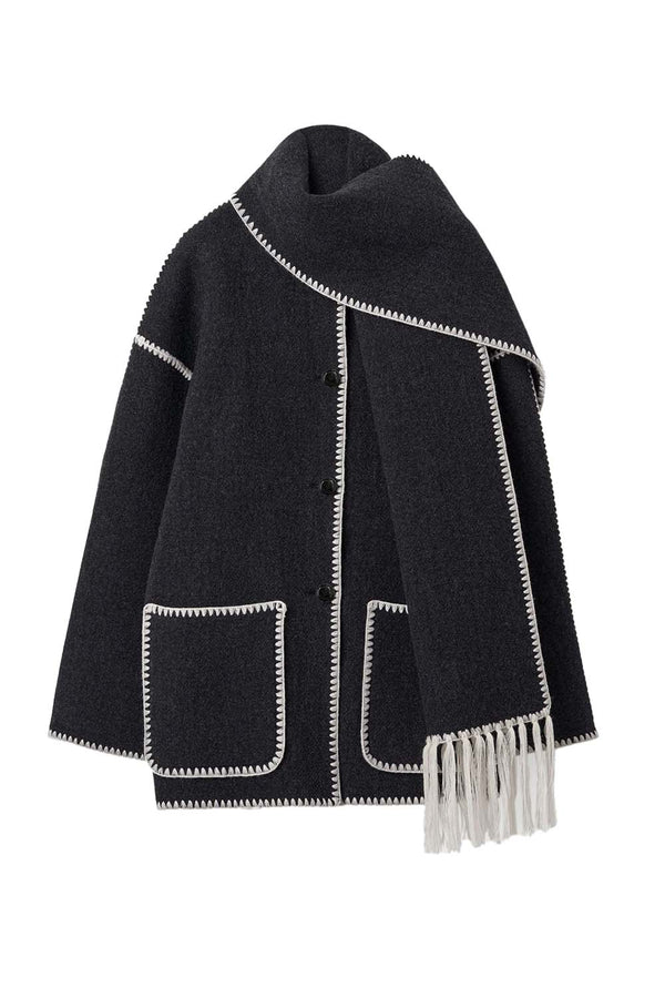 Embroidered Scarf Jacket