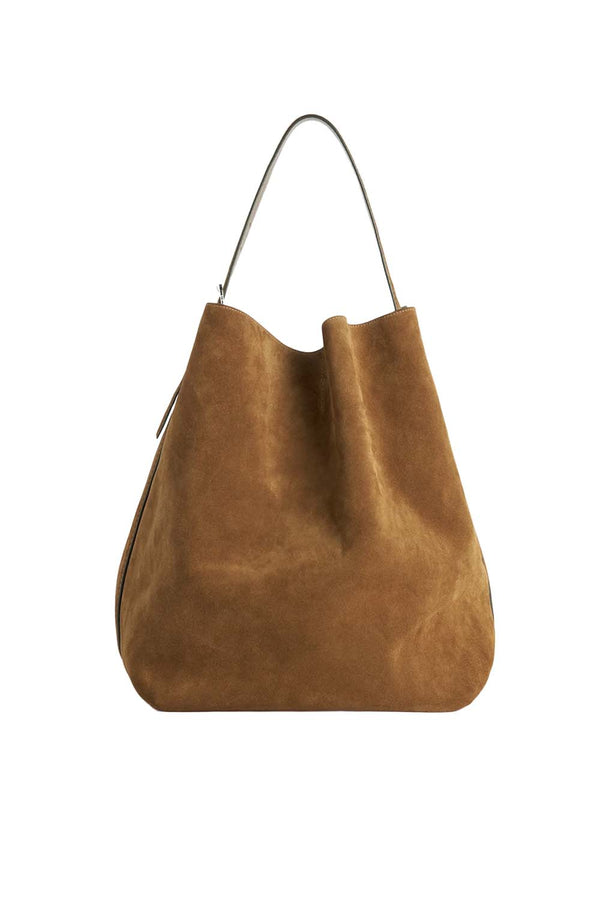 Belted Suede Tote Bag