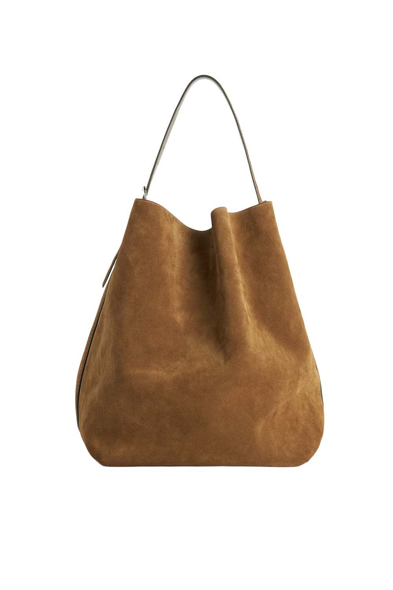 Belted Suede Tote Bag