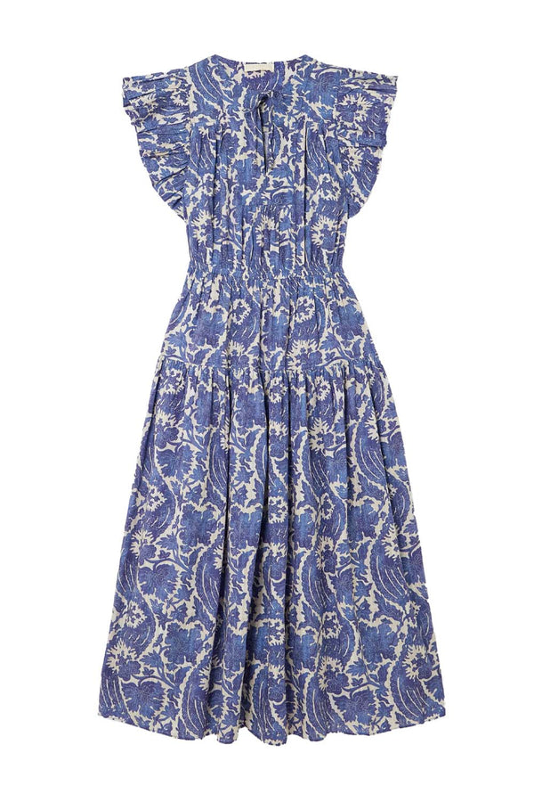 Kairi Ruffled Tiered Floral-Print Cotton-Blend Midi Dress