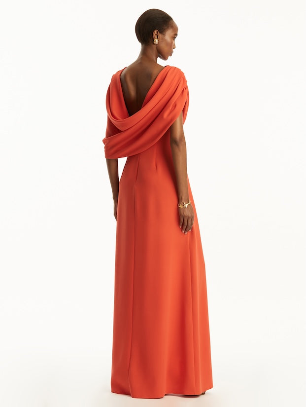 Drape Detail Floor Length Gown
