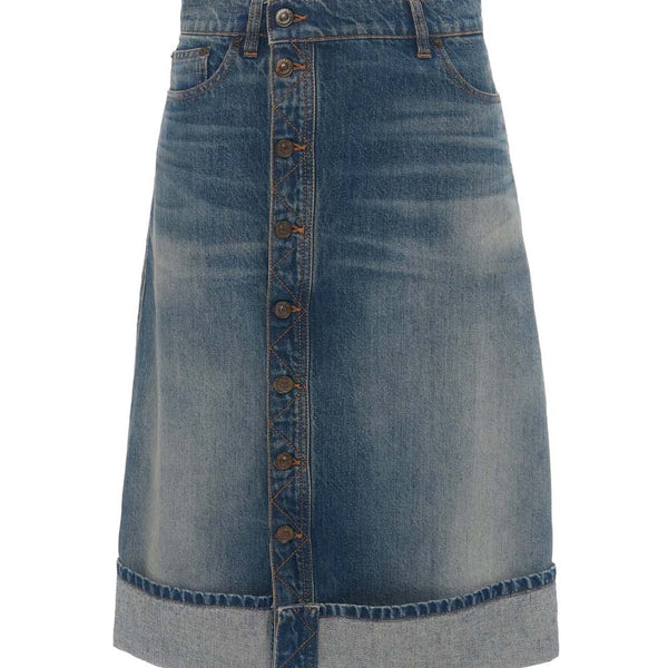 VICTORIA BECKHAM PLACKET DETAIL DENIM SKIRT – Belinda