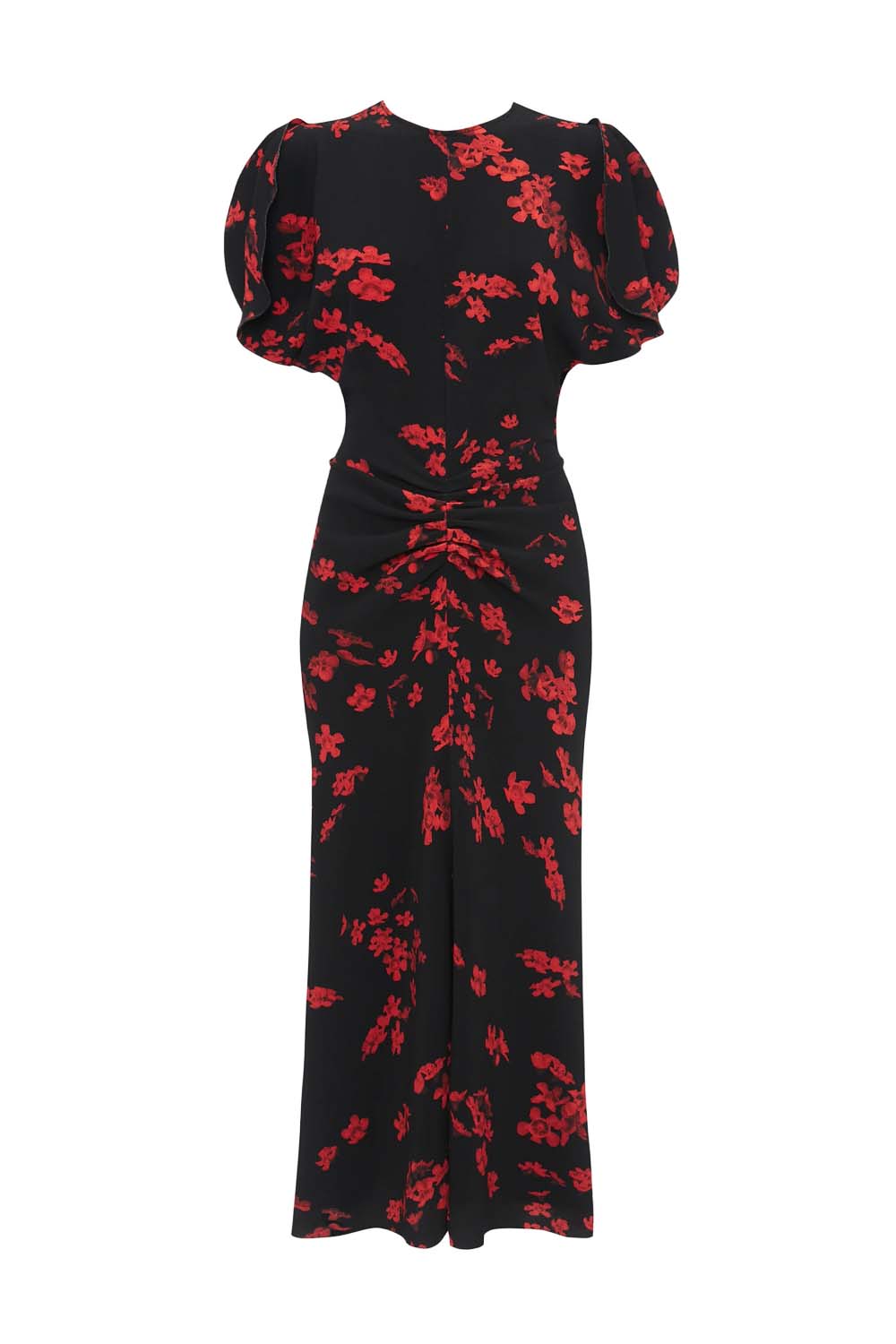 【関税込み】VICTORIA BECKHAM GATHERED WAIST MIDI' DRESS Gathered Waist Midi Dress In Black | Designer Dresses