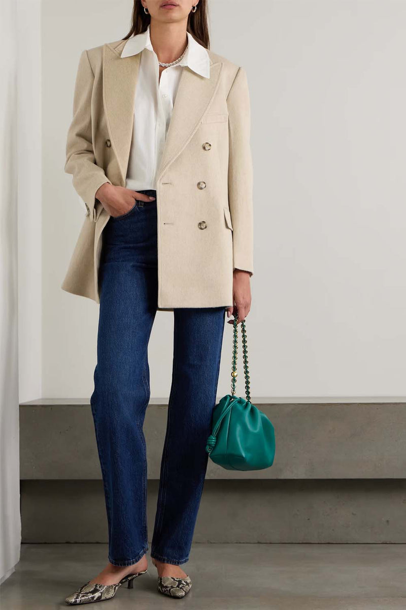 Double-Breasted Wool-Blend Blazer
