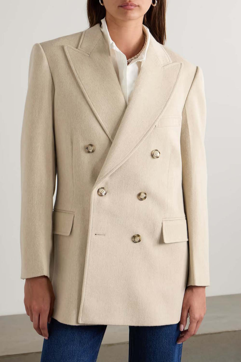 Double-Breasted Wool-Blend Blazer