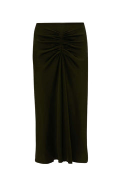 Bella Gathered Waist Midi Skirt