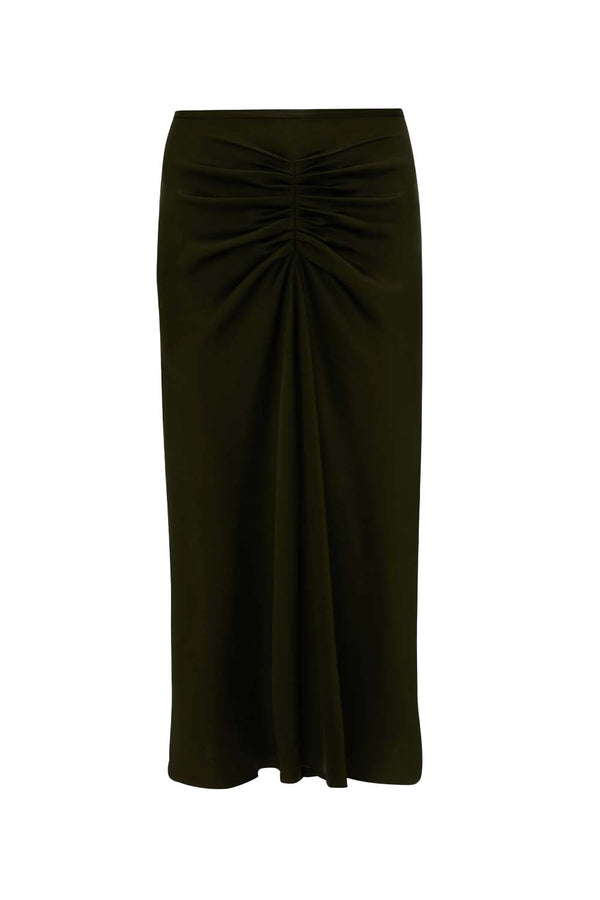 Bella Gathered Waist Midi Skirt