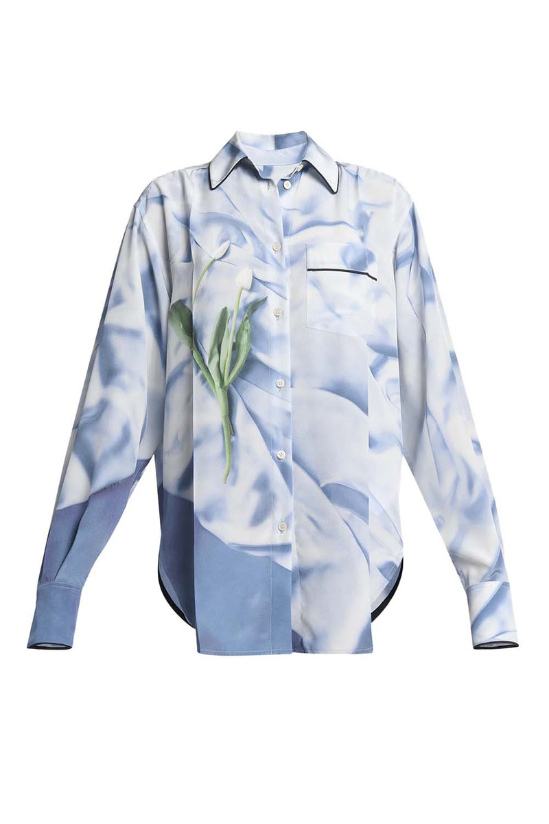 Printed Silk Pyjama Shirt