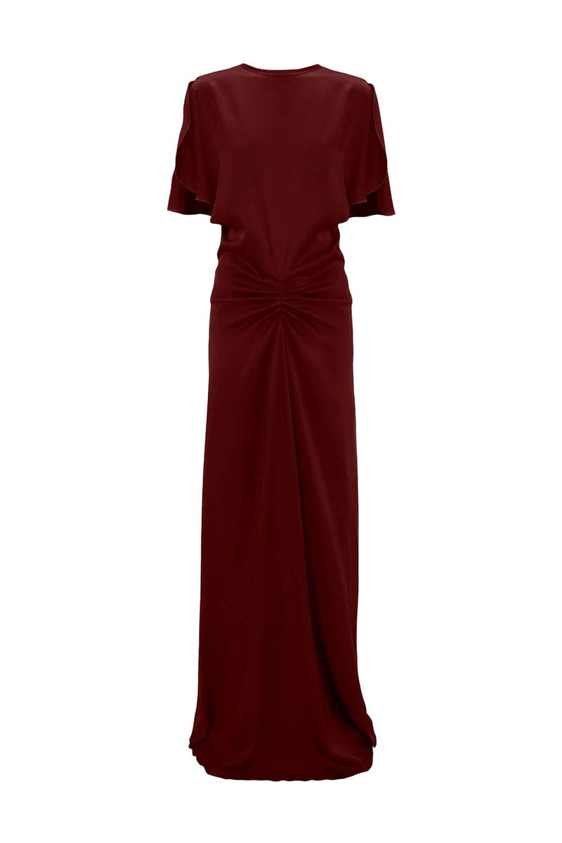 Isabella Gathered-waist Floor-length Gown