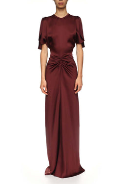 Isabella Gathered-waist Floor-length Gown