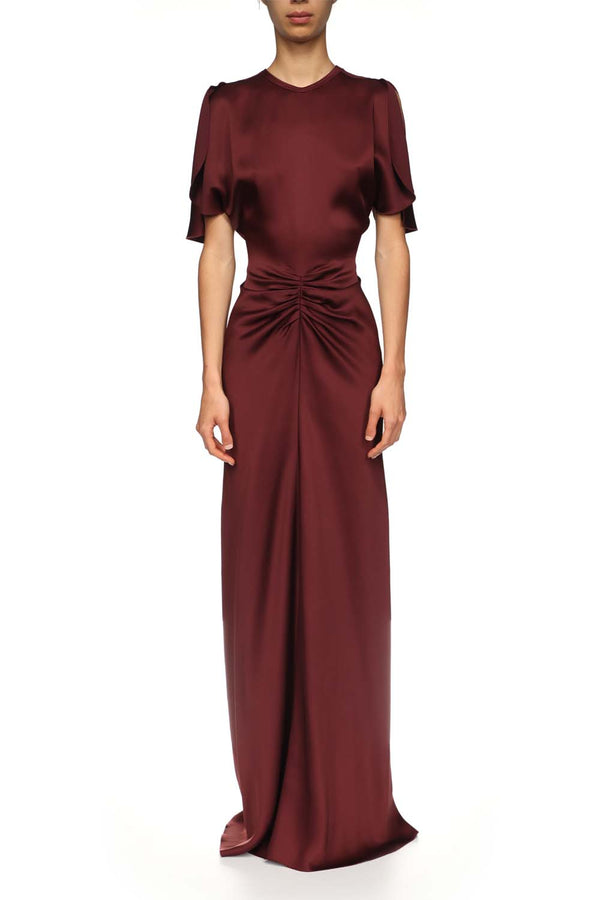 Isabella Gathered-waist Floor-length Gown