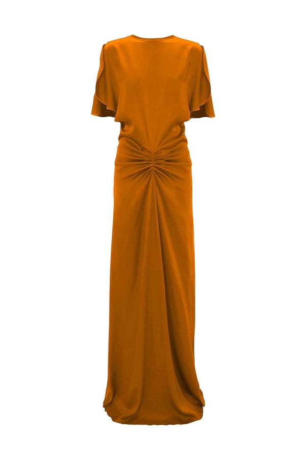 Isabella Gathered-waist Floor-length Gown