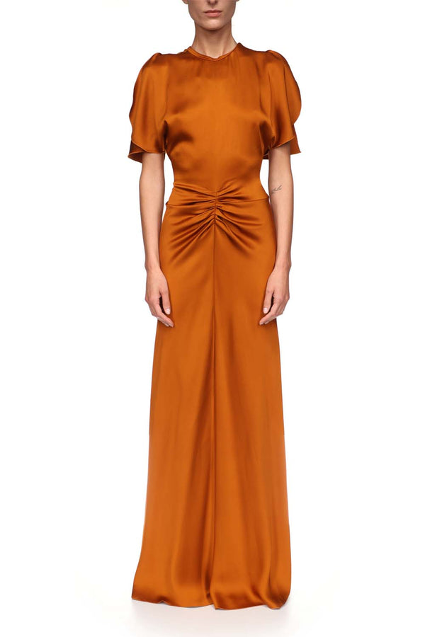 Isabella Gathered-waist Floor-length Gown