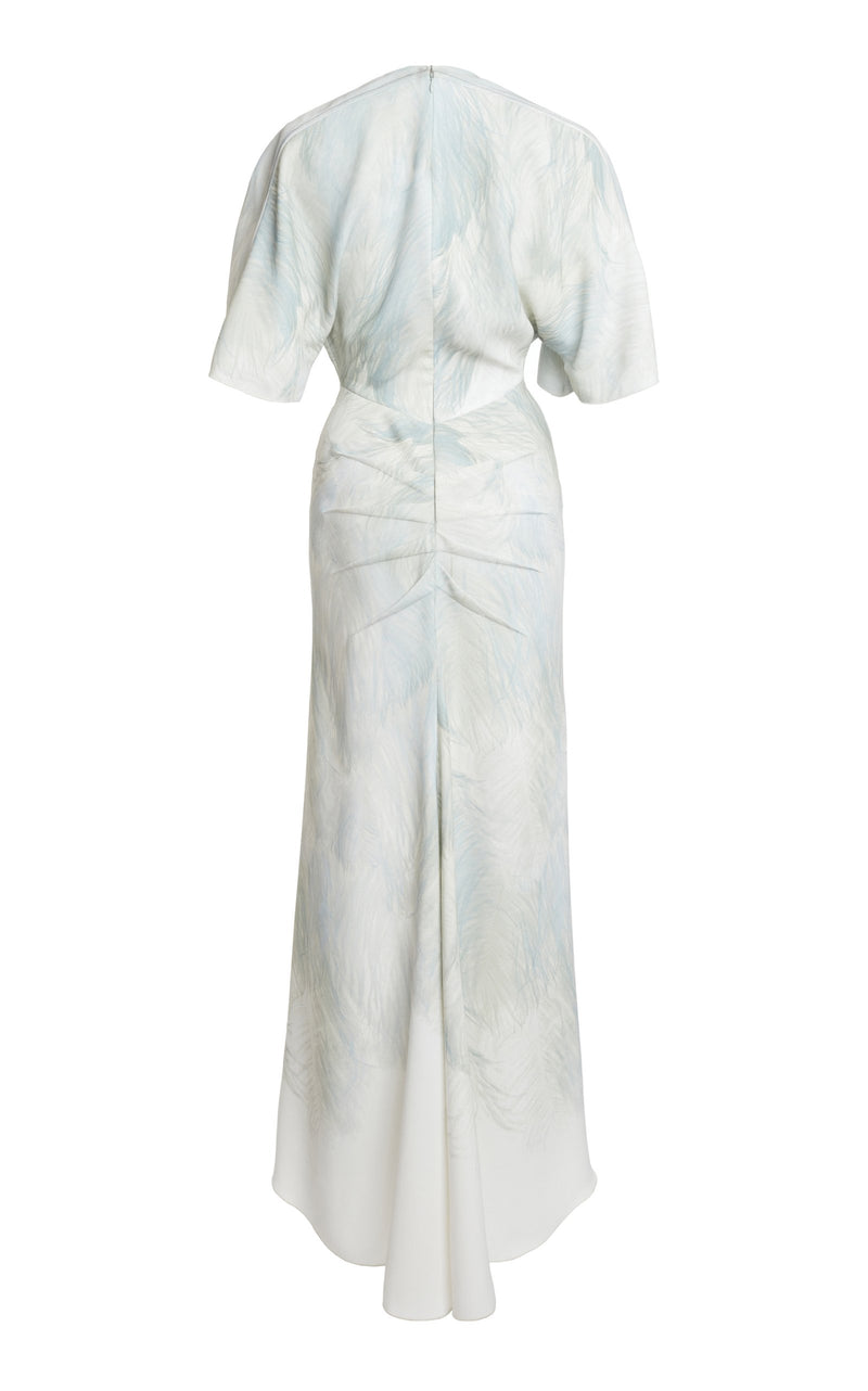 Draped Sleeve Midi Dress
