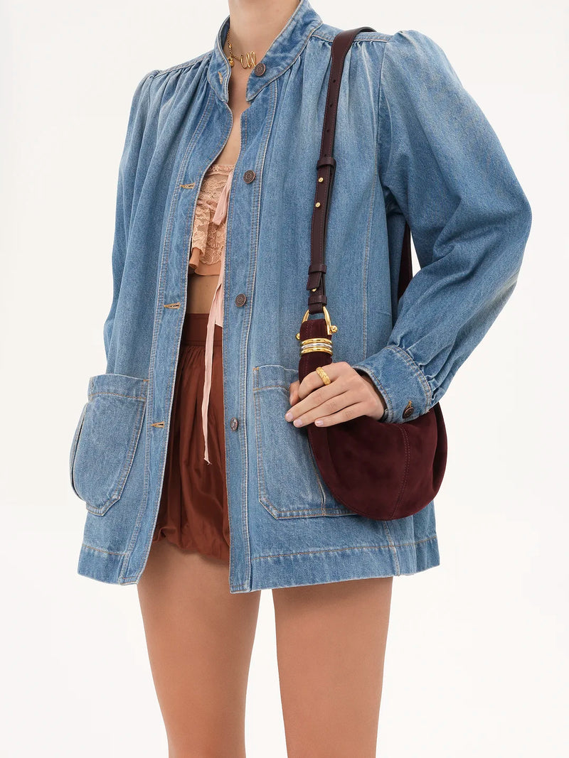 Suede Mini Bracelet Hobo Bag