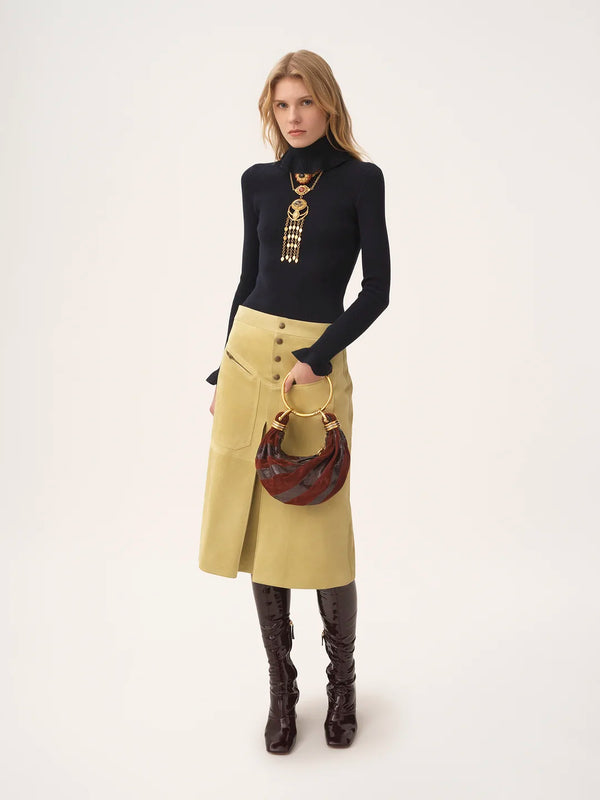 Suede Midi Skirt