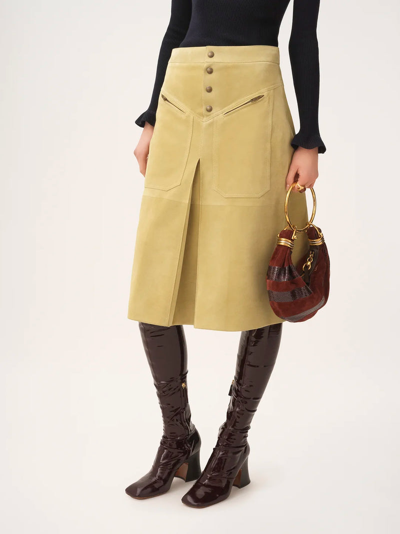 Suede Midi Skirt