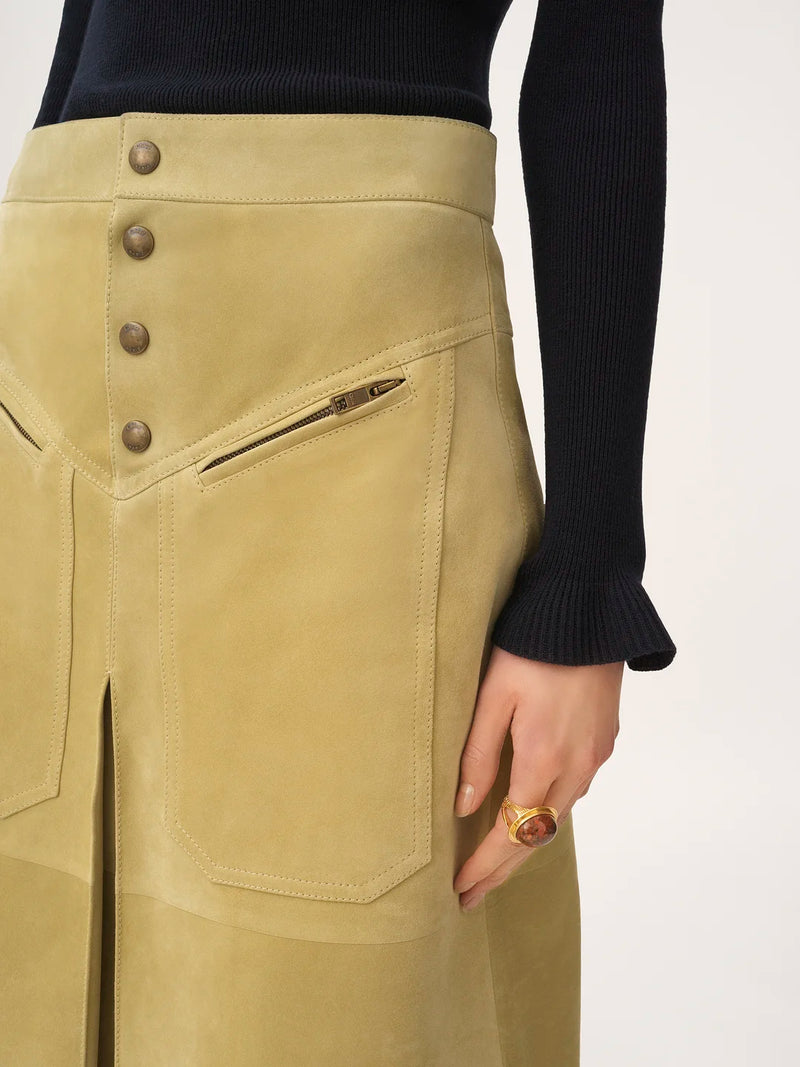 Suede Midi Skirt