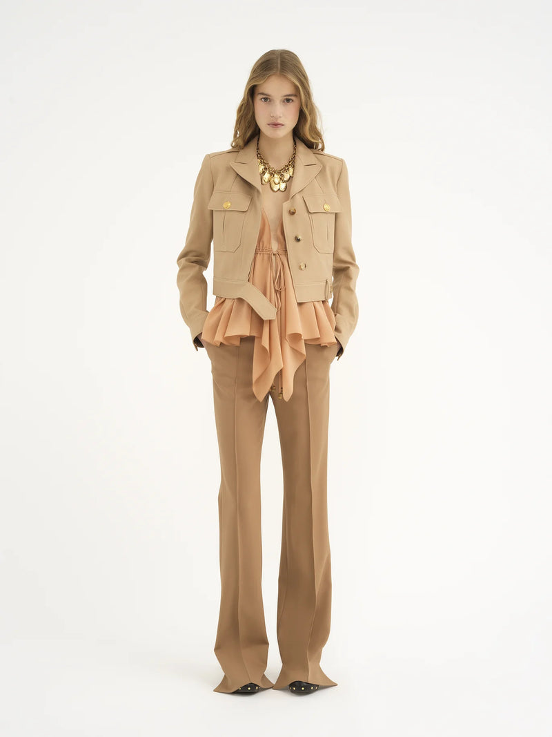 Cropped Cotton-Drill Jacket