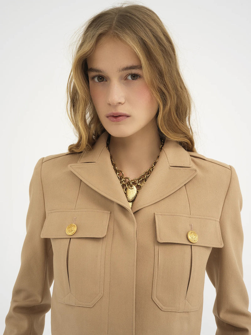 Cropped Cotton-Drill Jacket