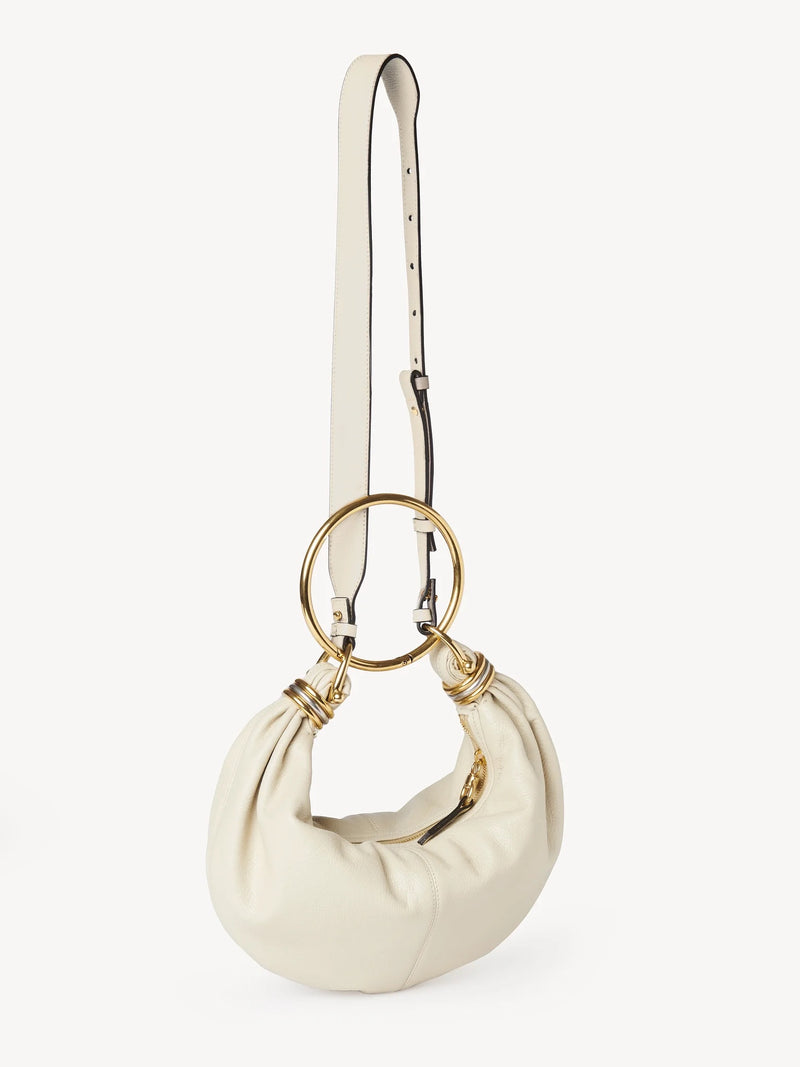 Small Bracelet Grained Leather Hobo Bag