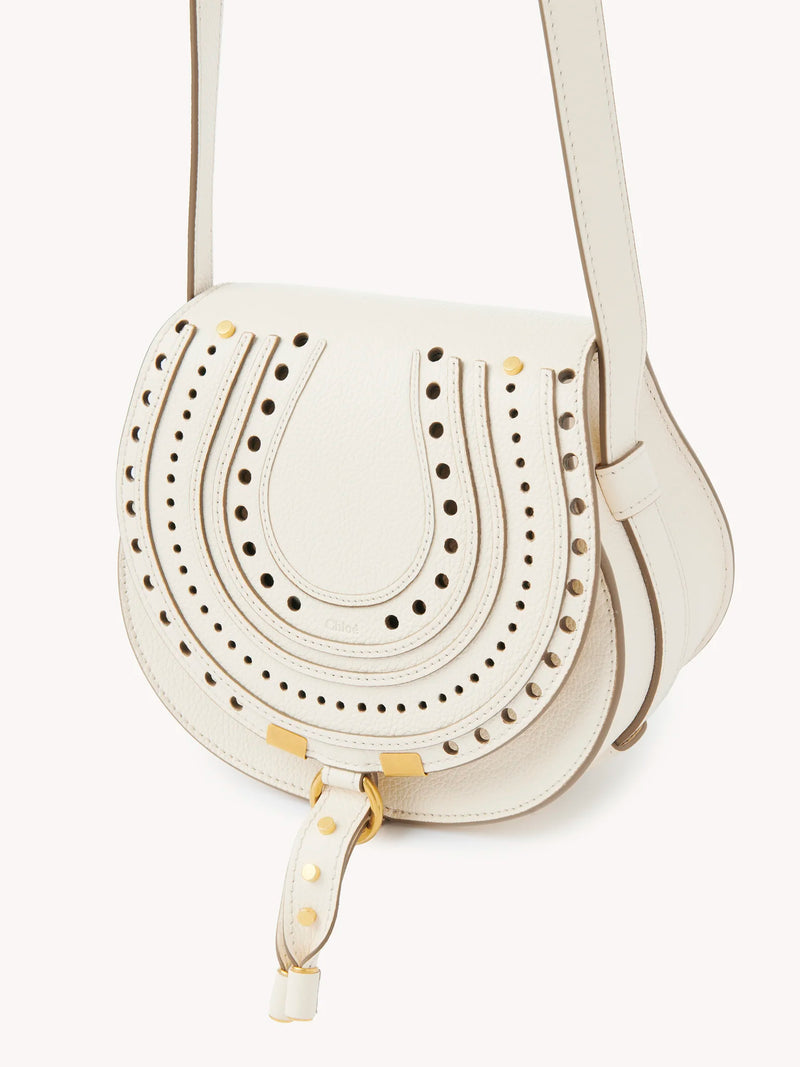 Marcie Small Perforated Leather Saddle Bag