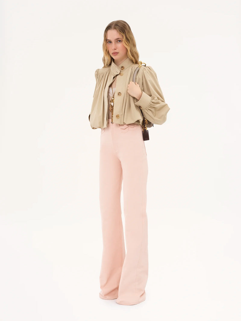 Cotton Gabardine Gathered Boule Jacket