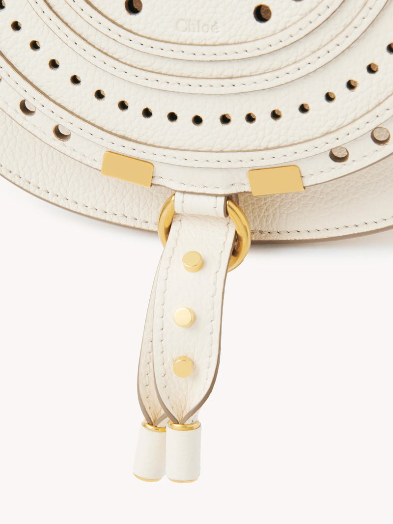 Marcie Small Perforated Leather Saddle Bag