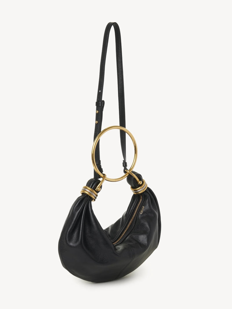 Small Bracelet Grained Leather Hobo Bag