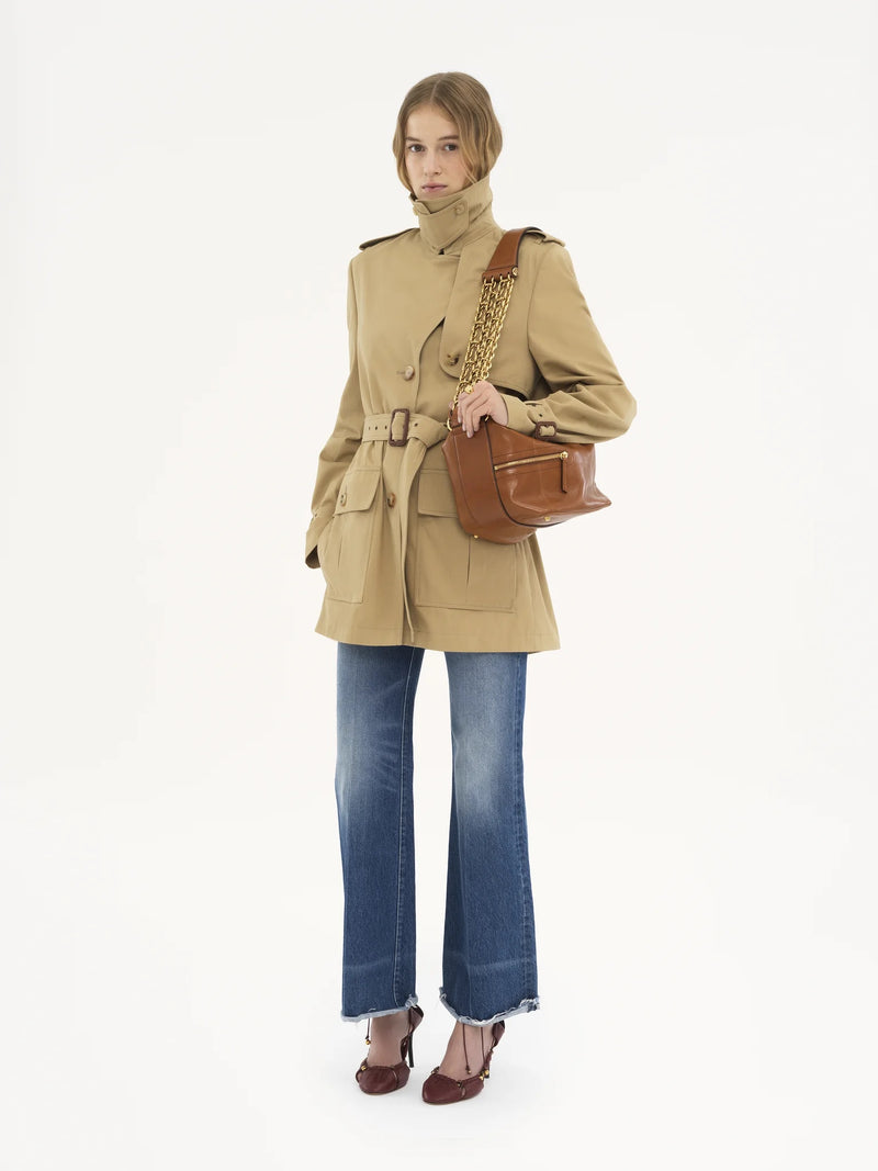 Short Cotton Trench Coat