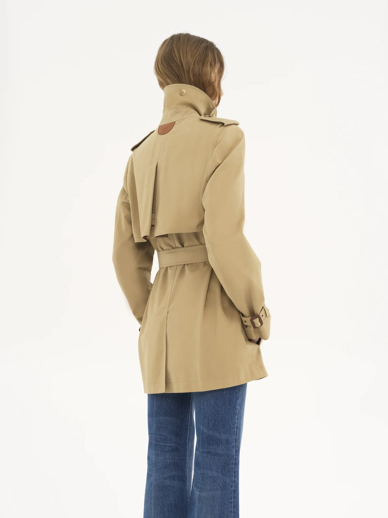 Short Cotton Trench Coat