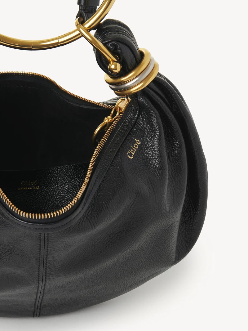 Small Bracelet Grained Leather Hobo Bag