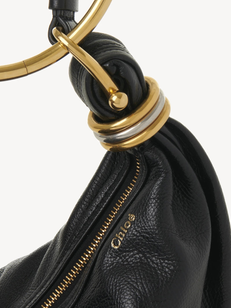 Small Bracelet Grained Leather Hobo Bag