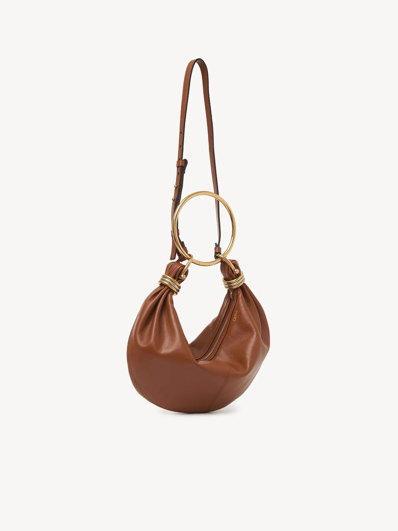 Small Bracelet Grained Leather Hobo Bag