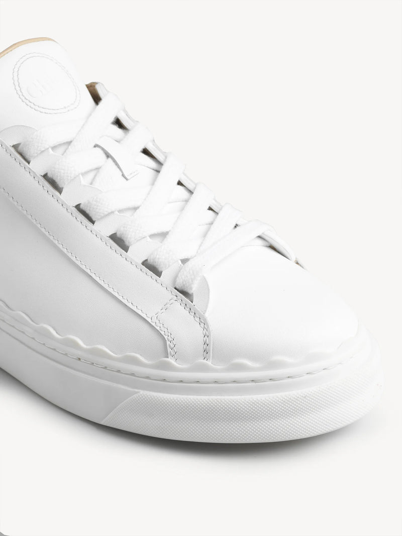 Lauren Scalloped Leather Sneakers