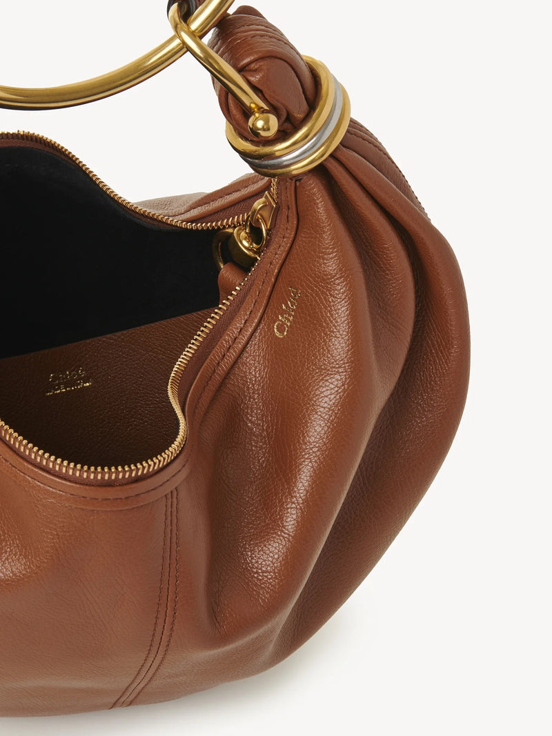 Small Bracelet Grained Leather Hobo Bag