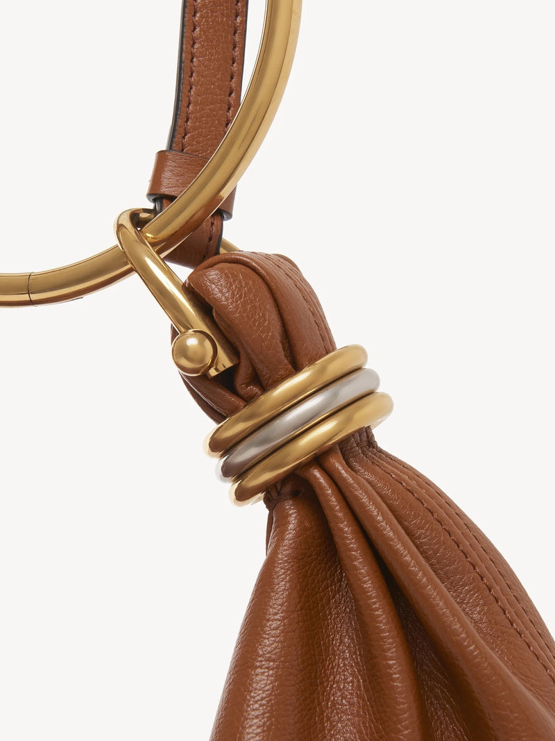 Small Bracelet Grained Leather Hobo Bag