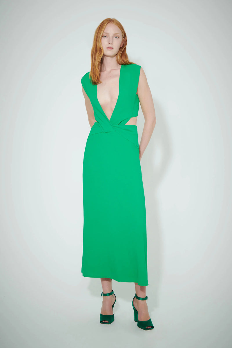 Twist Wrap Midi Dress