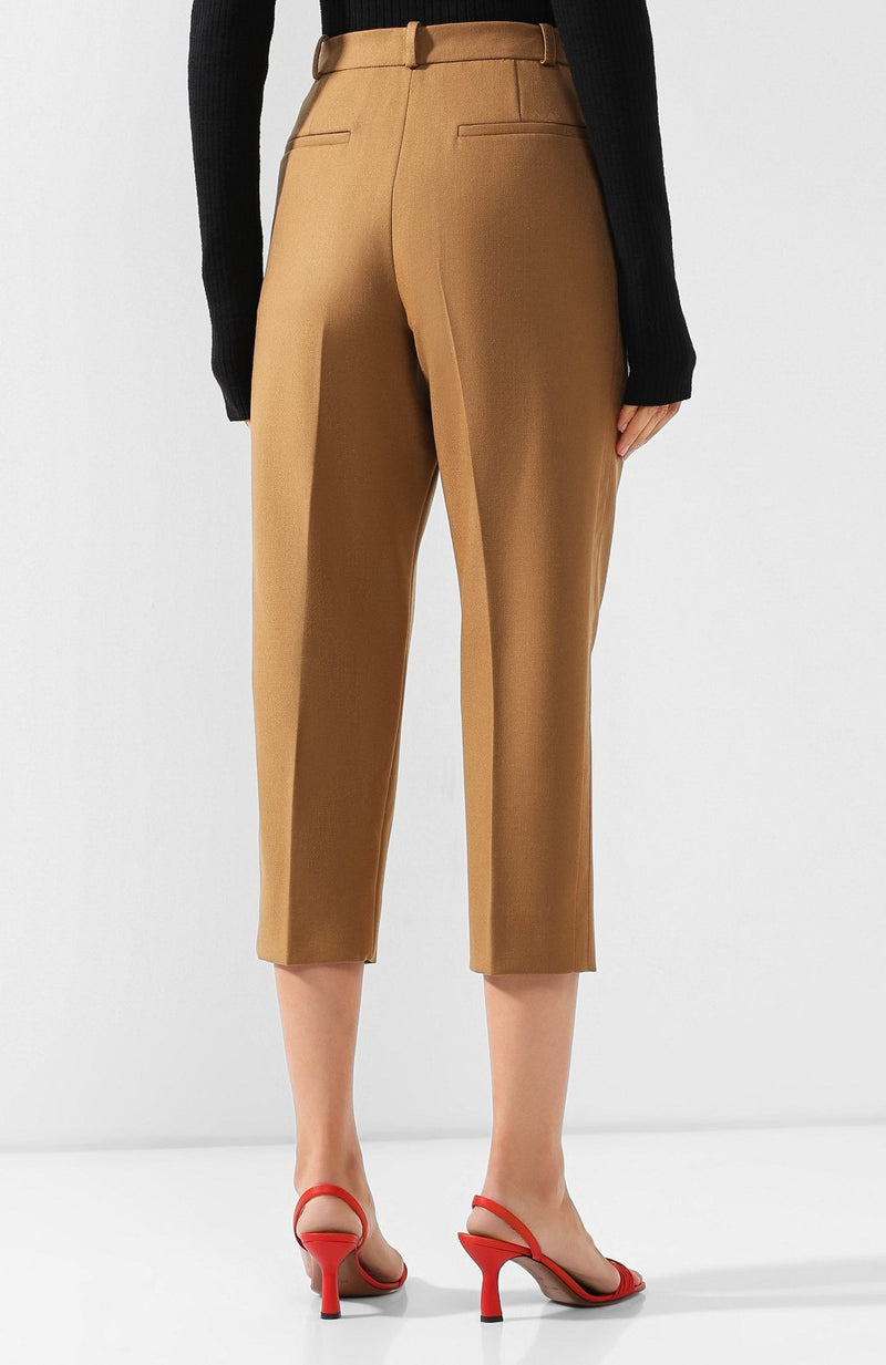 Cropped Wool Blend Trousers