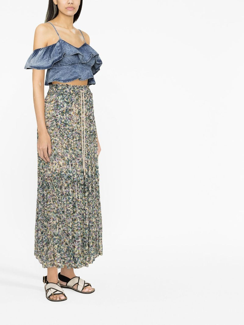 Felna Floral Print Midi Skirt