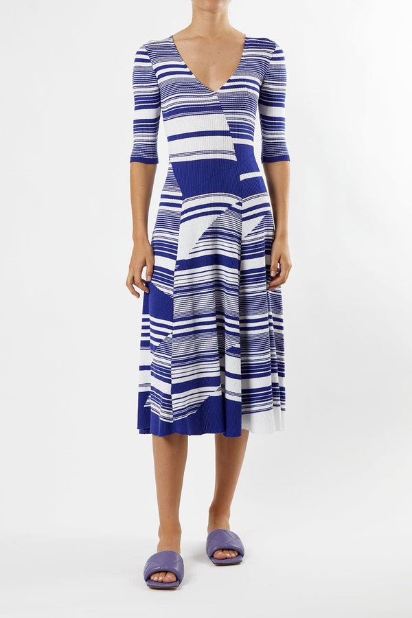 Striped Knit Midi Dress