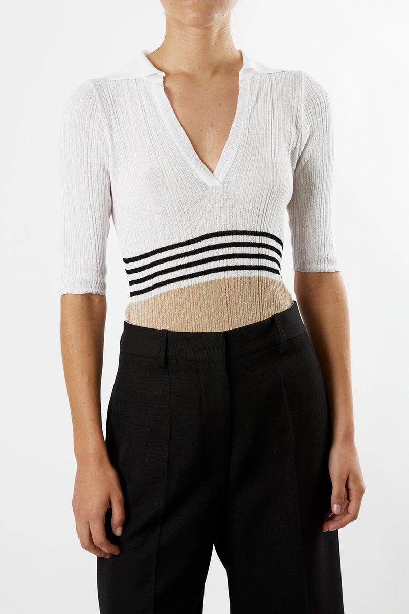Striped Polo Top