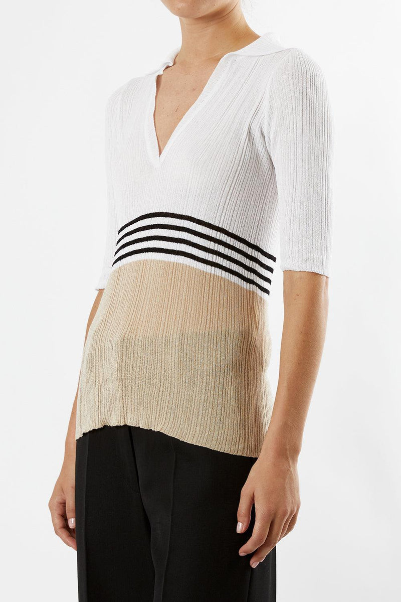 Striped Polo Top