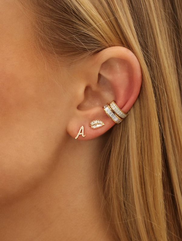 18-Karat Gold Baguette Diamond Ear Cuff